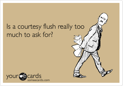 

Is a courtesy flush really too
much to ask for?