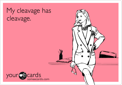 My cleavage has
cleavage.