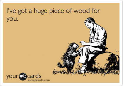 I've got a huge piece of wood for you.