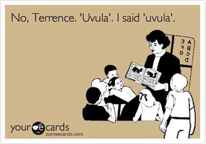 No, Terrence. 'Uvula'. I said 'uvula'.