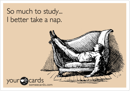 So much to study...
I better take a nap.