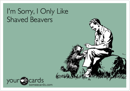 I'm Sorry, I Only Like
Shaved Beavers