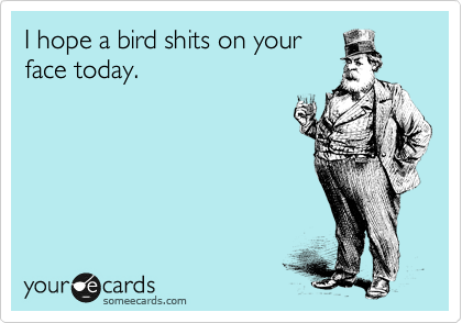 I hope a bird shits on your
face today.