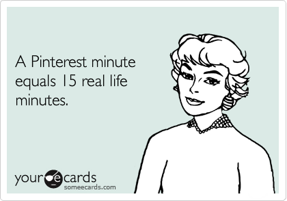 

A Pinterest minute
equals 15 real life
minutes.
