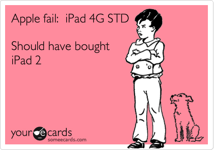 Apple fail:  iPad 4G STD

Should have bought
iPad 2
