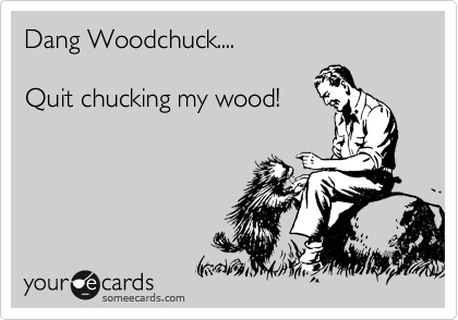 Dang Woodchuck....

Quit chucking my wood!