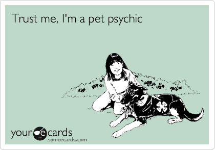 Trust me, I'm a pet psychic