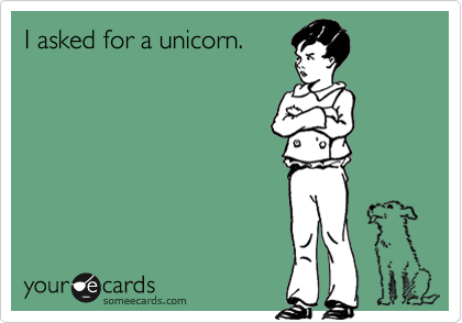 I asked for a unicorn.