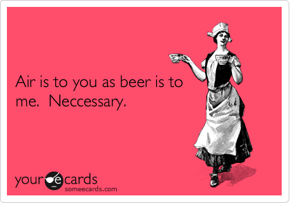 


Air is to you as beer is to
me.  Neccessary.