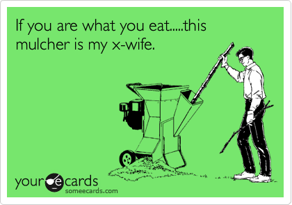 If you are what you eat.....this mulcher is my x-wife.