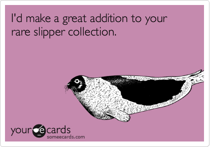I'd make a great addition to your rare slipper collection.