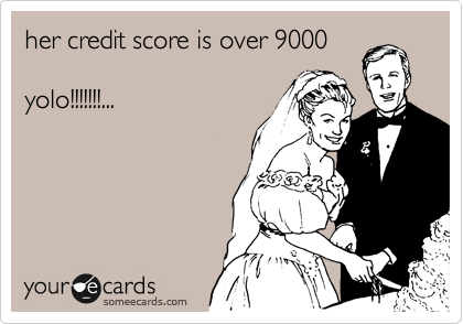 her credit score is over 9000

yolo!!!!!!!...