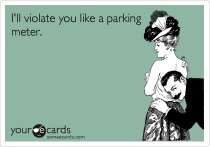 I'll violate you like a parking
meter.
