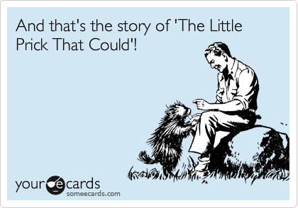 And that's the story of 'The Little Prick That Could'! 