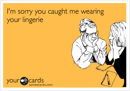 I'm sorry you caught me wearing your lingerie