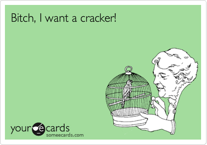 Bitch, I want a cracker!