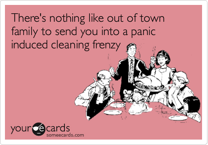 There's nothing like out of town family to send you into a panic induced cleaning frenzy