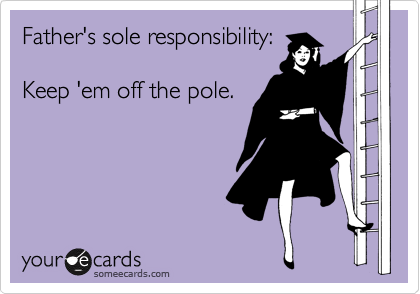 Father's sole responsibility:

Keep 'em off the pole.
