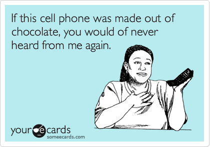 If this cell phone was made out of chocolate, you would of never heard from me again.