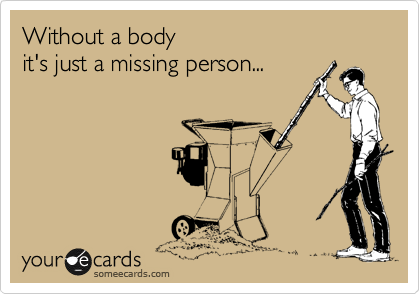 Without a body 
it's just a missing person...