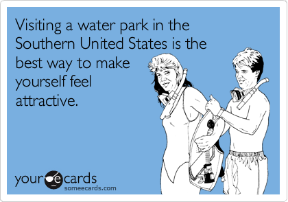 Visiting a water park in the Southern United States is the
best way to make
yourself feel
attractive. 