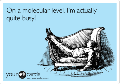 On a molecular level, I'm actually quite busy!