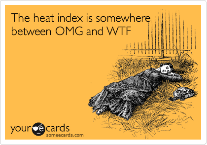 The heat index is somewhere
between OMG and WTF