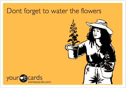 Dont forget to water the flowers