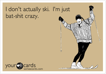 I don't actually ski.  I'm just
bat-shit crazy.