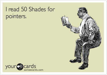 I read 50 Shades for
pointers.