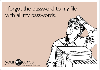 I forgot the password to my file with all my passwords.