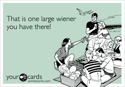 
That is one large wiener 
you have there!
