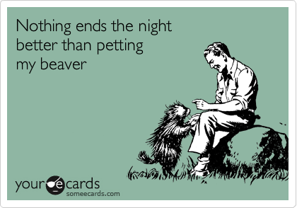 Nothing ends the night
better than petting
my beaver