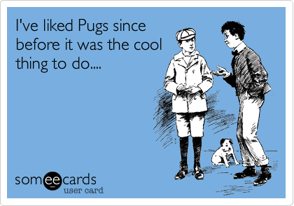 I've liked Pugs since
before it was the cool
thing to do....