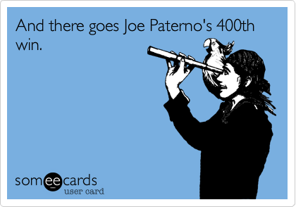 And there goes Joe Paterno's 400th win.