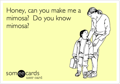 Honey, can you make me a
mimosa?  Do you know
mimosa?