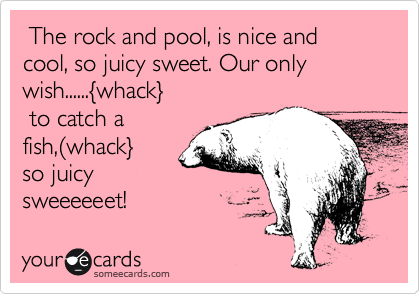  The rock and pool, is nice and cool, so juicy sweet. Our only wish......%7Bwhack%7D
 to catch a
fish,%28whack%7D
so juicy
sweeeeeet!