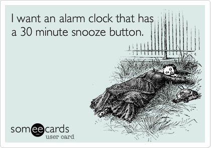 I want an alarm clock that has
a 30 minute snooze button.