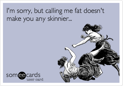I'm sorry, but calling me fat doesn't make you any skinnier...