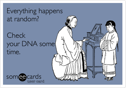 Everything happens
at random?  

Check
your DNA some
time. 