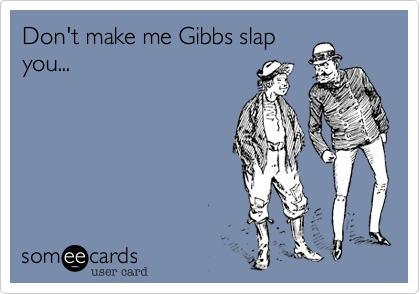 Don't make me Gibbs slap
you...