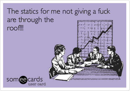The statics for me not giving a fuck are through the
roof!!!