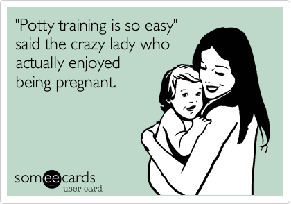 "Potty training is so easy"
said the crazy lady who
actually enjoyed
being pregnant. 