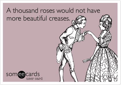A thousand roses would not have more beautiful creases.