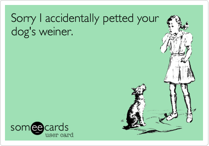 Sorry I accidentally petted your
dog's weiner.