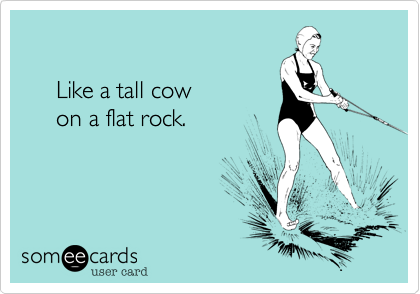 

     Like a tall cow 
     on a flat rock.
