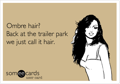 

Ombre hair? 
Back at the trailer park 
we just call it hair.