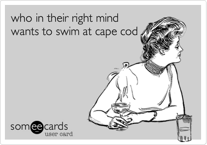 who in their right mind
wants to swim at cape cod