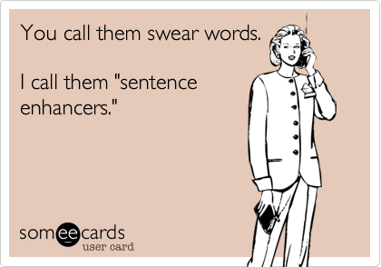 You call them swear words. I call them "sentence enhancers."