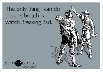 The only thing I can do
besides breath is
watch Breaking Bad.